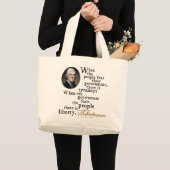 ジェファーソンの専制政治自由の引用文 ラージトートバッグ (正面(商品))