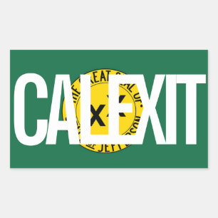 ジェファーソンのCALEXIT州 長方形シール