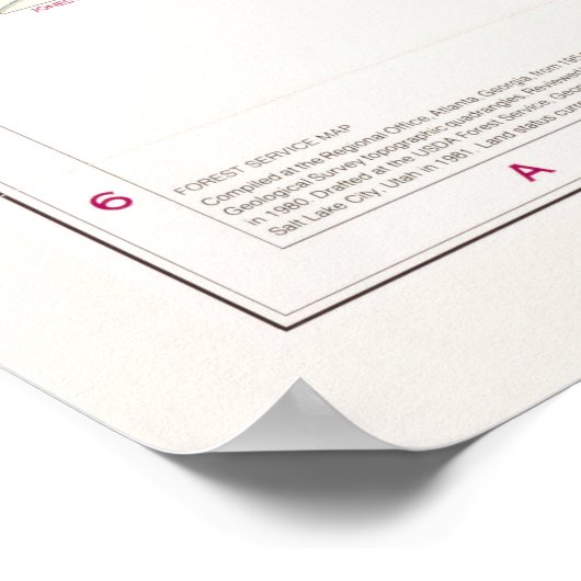 ジェファーソン国立森林地図（1983年） ポスター (角)