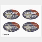 ジェファーソン引用文オンリバティ&ティラニー 楕円形シール (シート)