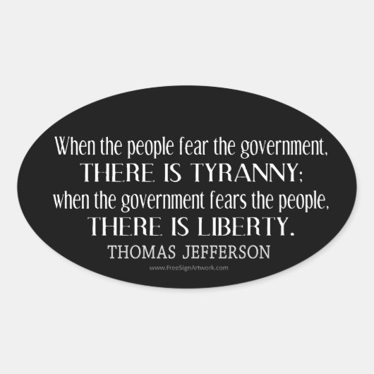 ジェファーソン引用文オンリバティ&ティラニー 楕円形シール (正面)