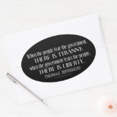 ジェファーソン引用文オンリバティ&ティラニー 楕円形シール (封筒)