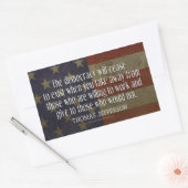 ジェファーソン引用文オン・デモクラシー 長方形シール (封筒)