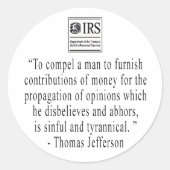 ジェファーソン引用文シール ラウンドシール (正面)