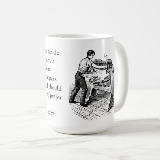 ジェファーソン新聞について コーヒーマグカップ (正面右)