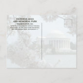 ジェファーソン記念館、桜、タイダルベイスン ポストカード (裏面)