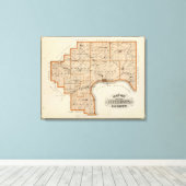 ジェファーソン郡の地図 キャンバスプリント (インサイチュ (ウッドフロア))