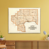 ジェファーソン郡の地図 キャンバスプリント (インサイチュ (リビング))