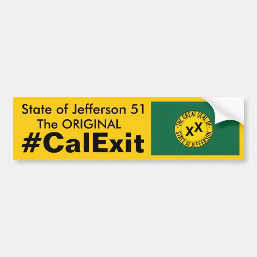 ジェファーソン51のCALEXITの州 バンパーステッカー (正面)
