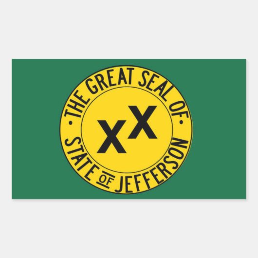 ジェファーソン・ステッカーの州(4枚) 長方形シール (正面)