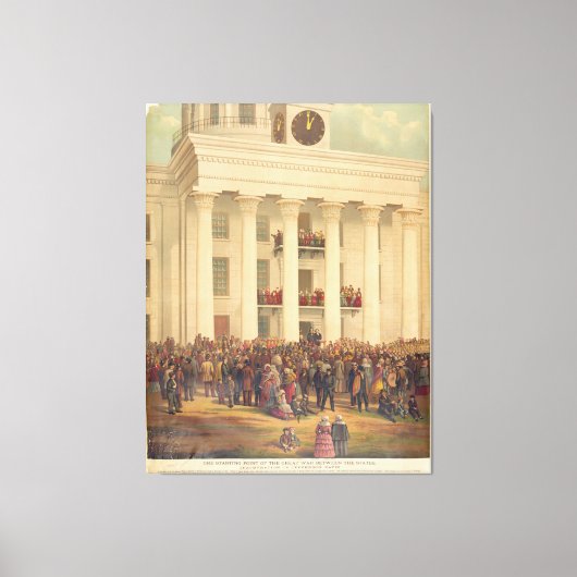 ジェファーソン・デイビス南北戦争の発足 キャンバスプリント (正面)