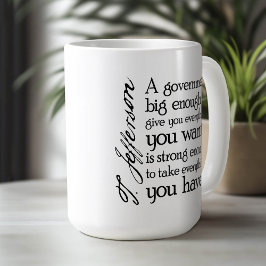ジェファーソン：ビッグ・ガバメントに用心 コーヒーマグカップ