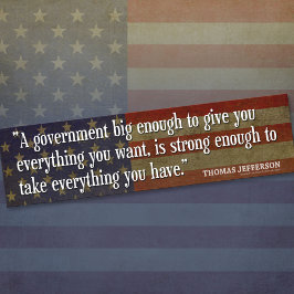 ジェファーソン：ビッグ・ガバメントに用心 バンパーステッカー