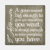 ジェファーソン：ビッグ・ガバメントに用心 マグネット (正面)