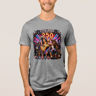 ジェファーソン&ファウンディング・ファーザーズ・ロックバンド250周年T トライブレンドTシャツ