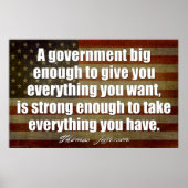 ジェファーソン – 政府の大きな十分なインスタントダウンロード ポスター (正面)