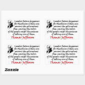 ジェファーソン：政府を阻止する 長方形シール (シート)