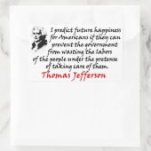 ジェファーソン：政府を阻止する 長方形シール (バッグ)