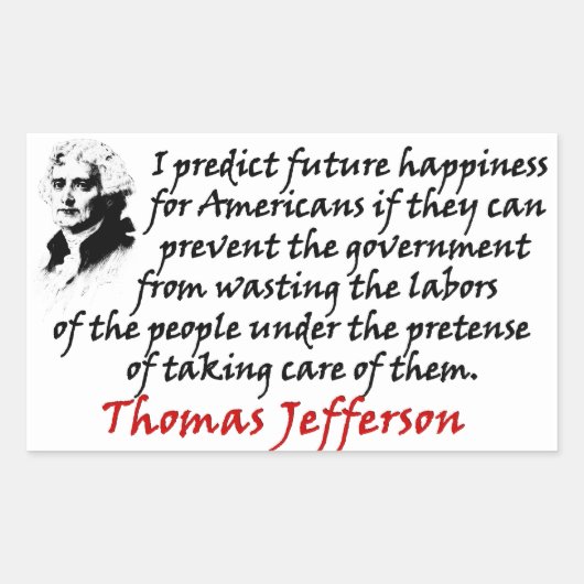 ジェファーソン：政府を阻止する 長方形シール (正面)