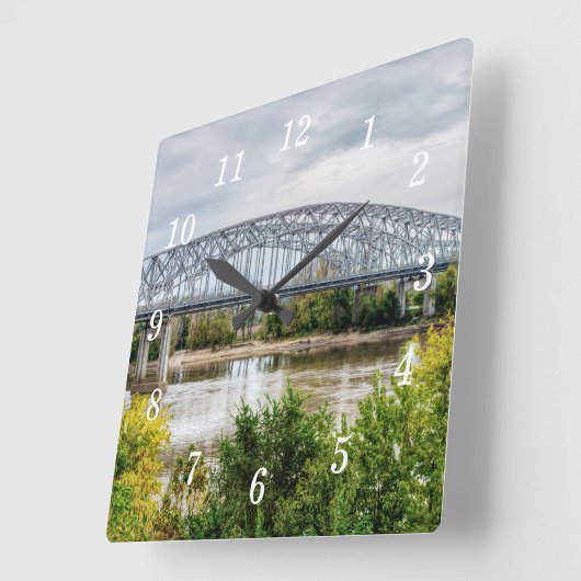 ジェフシティブリッジウォールクロック スクエア壁時計 (傾斜)