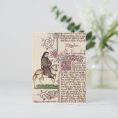 ジェフリー・チョーサーのファクシミリポートレート ポストカード (スタンド正面)