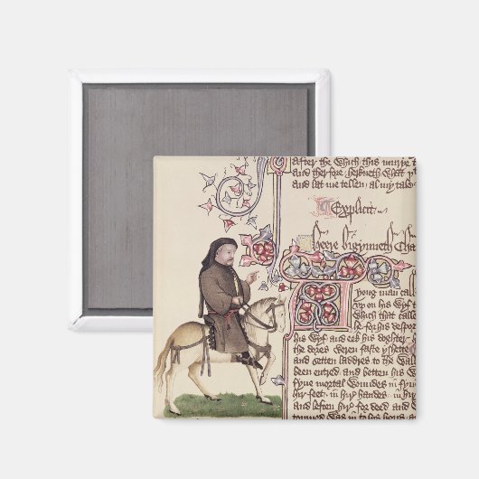 ジェフリー・チョーサーのファクシミリポートレート マグネット (正面/裏面)