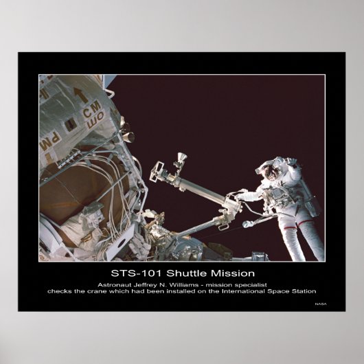 ジェフリー・N・ウィリアムズ宇宙飛行士はクレーンをチェックする ポスター (正面)