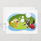 ジェフ吹・ウィリスのBUBBLES CATS ポストカード (正面/裏面)