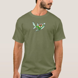 ジェフ・ウィリスによる赤い目と小さな文字の怒った魚 Tシャツ