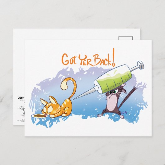 ジェフ・ウィリスアートの「あなたの回復を応援してるよ！早く治してね！」 ポストカード (正面/裏面)