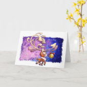 ジェフ・ウィリスアートのDREAM BIG REINDEER(半光沢) カード (黄色い花)