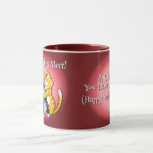 ジェフ・ウィリス・アートがバレンタインの猫を首飾り マグカップ (中央)