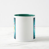 ジェフ・ウィリス・アートによる星へのトナカイの揺れ マグカップ (中央)