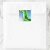 ジェフ・ウィリス・アートによる謎のロングネック恐竜 スクエアシール (バッグ)