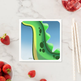 ジェフ・ウィリス・アートによる謎のロングネック恐竜 スタンダードカクテルナプキン