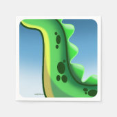 ジェフ・ウィリス・アートによる謎のロングネック恐竜 スタンダードカクテルナプキン (正面)