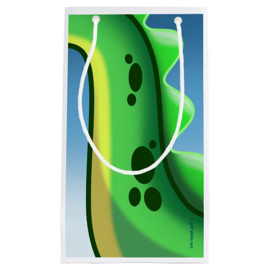 ジェフ・ウィリス・アートによる謎のロングネック恐竜 スモールペーパーバッグ (正面)