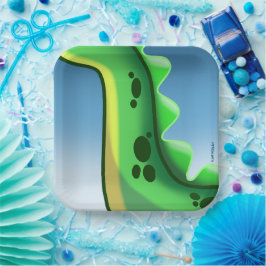 ジェフ・ウィリス・アートによる謎のロングネック恐竜 ペーパープレート