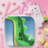 ジェフ・ウィリス・アートによる謎のロングネック恐竜 ペーパープレート (パーティー)