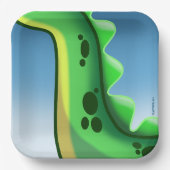 ジェフ・ウィリス・アートによる謎のロングネック恐竜 ペーパープレート (正面)