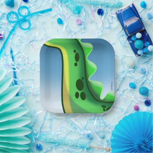 ジェフ・ウィリス・アートによる謎のロングネック恐竜 ペーパープレート (パーティー)