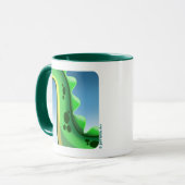 ジェフ・ウィリス・アートによる謎のロングネック恐竜 マグカップ (正面左)