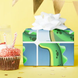 ジェフ・ウィリス・アートによる謎のロングネック恐竜 ラッピングペーパー