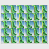 ジェフ・ウィリス・アートによる謎のロングネック恐竜 ラッピングペーパー (フラット)