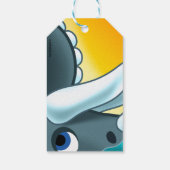 ジェフ・ウィリス・アートによる謎の角化した恐竜 ギフトタグ (裏面)