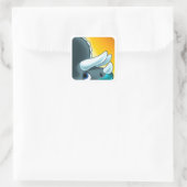 ジェフ・ウィリス・アートによる謎の角化した恐竜 スクエアシール (バッグ)