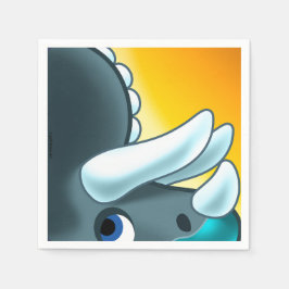 ジェフ・ウィリス・アートによる謎の角化した恐竜 スタンダードカクテルナプキン