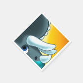 ジェフ・ウィリス・アートによる謎の角化した恐竜 スタンダードカクテルナプキン (角)