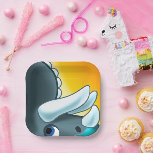 ジェフ・ウィリス・アートによる謎の角化した恐竜 ペーパープレート (パーティー)