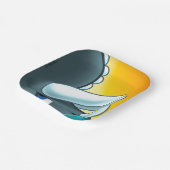 ジェフ・ウィリス・アートによる謎の角化した恐竜 ペーパープレート (傾斜あり)